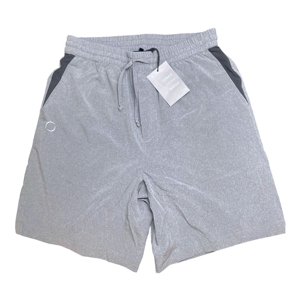 NWT OHMME Warrior II Mens Gray Yoga Shorts Antibacterial Compression Liner Small